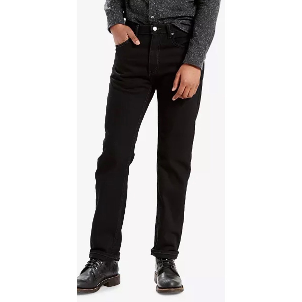 Levis 505 Regular Fit Black Denim Jeans Mens W32 L30 Straight Leg 00505-0260